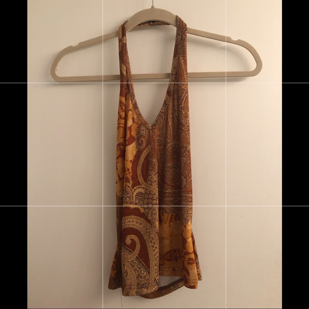 Gold & mustard boho halter top 💛